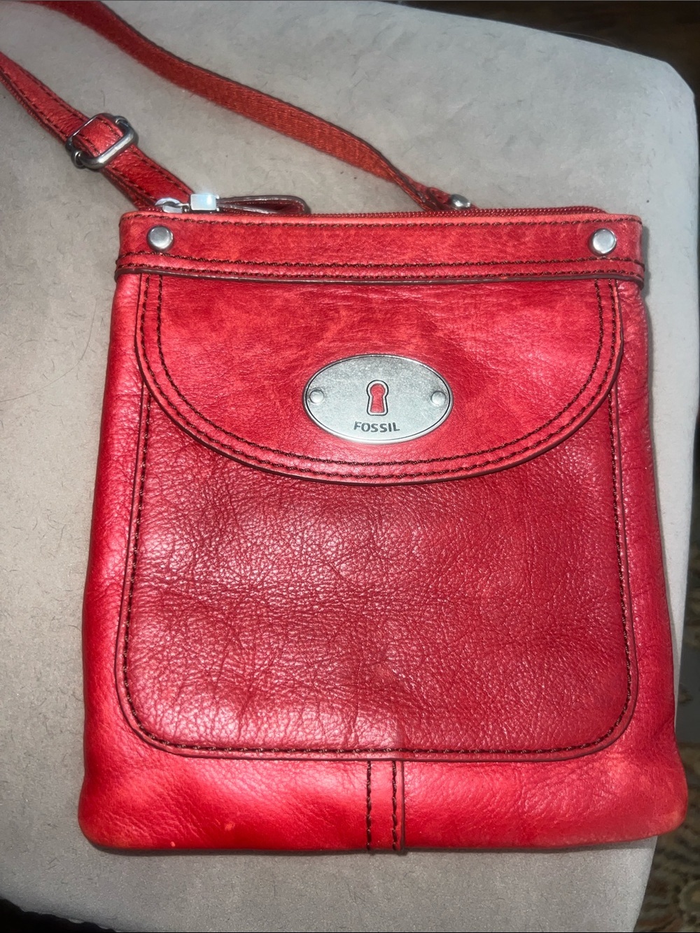 Fossil ‘Maddox’ red Leather Small Crossbody